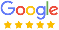 graphic of five stars on google